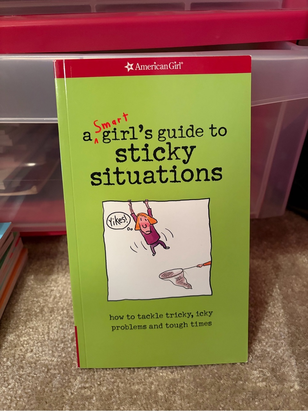 American Girl green and red paperback: A Girl's Guide to Sticky Situations